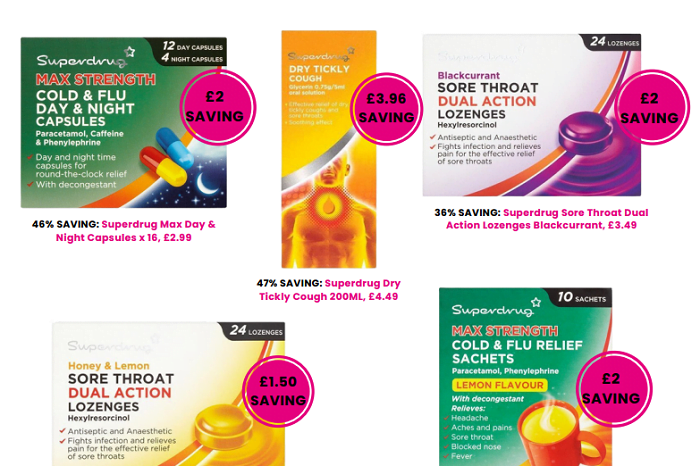 Superdrug freezes prices of own brand vitamins and cold and flu products