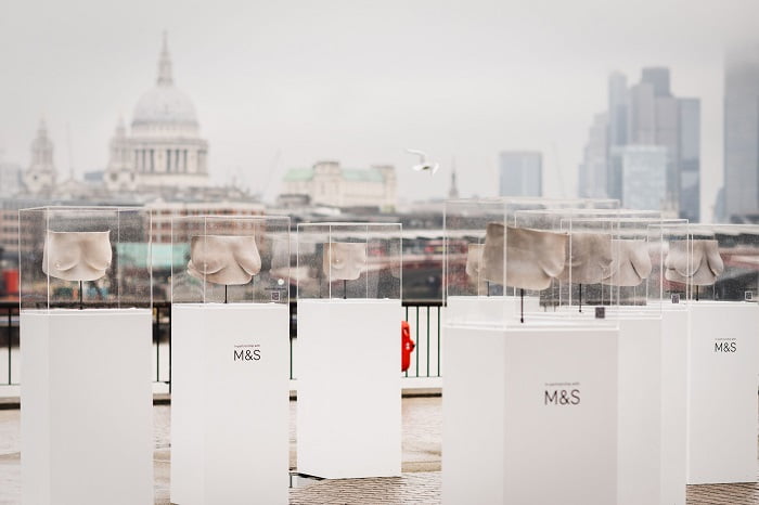 Marks & Spencer unveils ‘love your boobs’ art installation on London’s South Bank