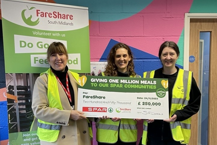 SPAR UK donates £250,000 to FareShare